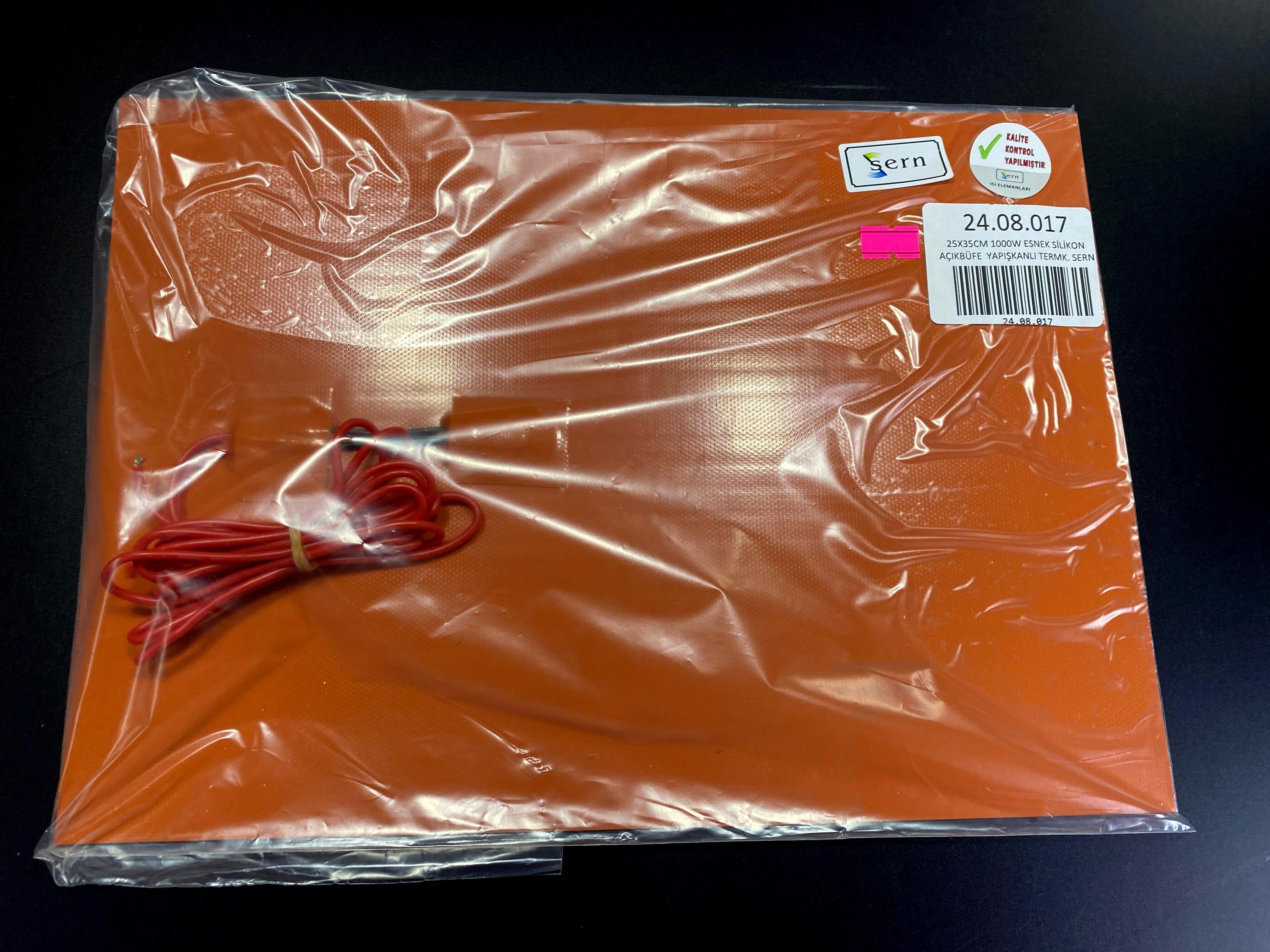Sern Esnek Silikon Açık Büfe 35x20cm Yapışkanlı Termikli Isıtıcı Rezistans 650W R1036