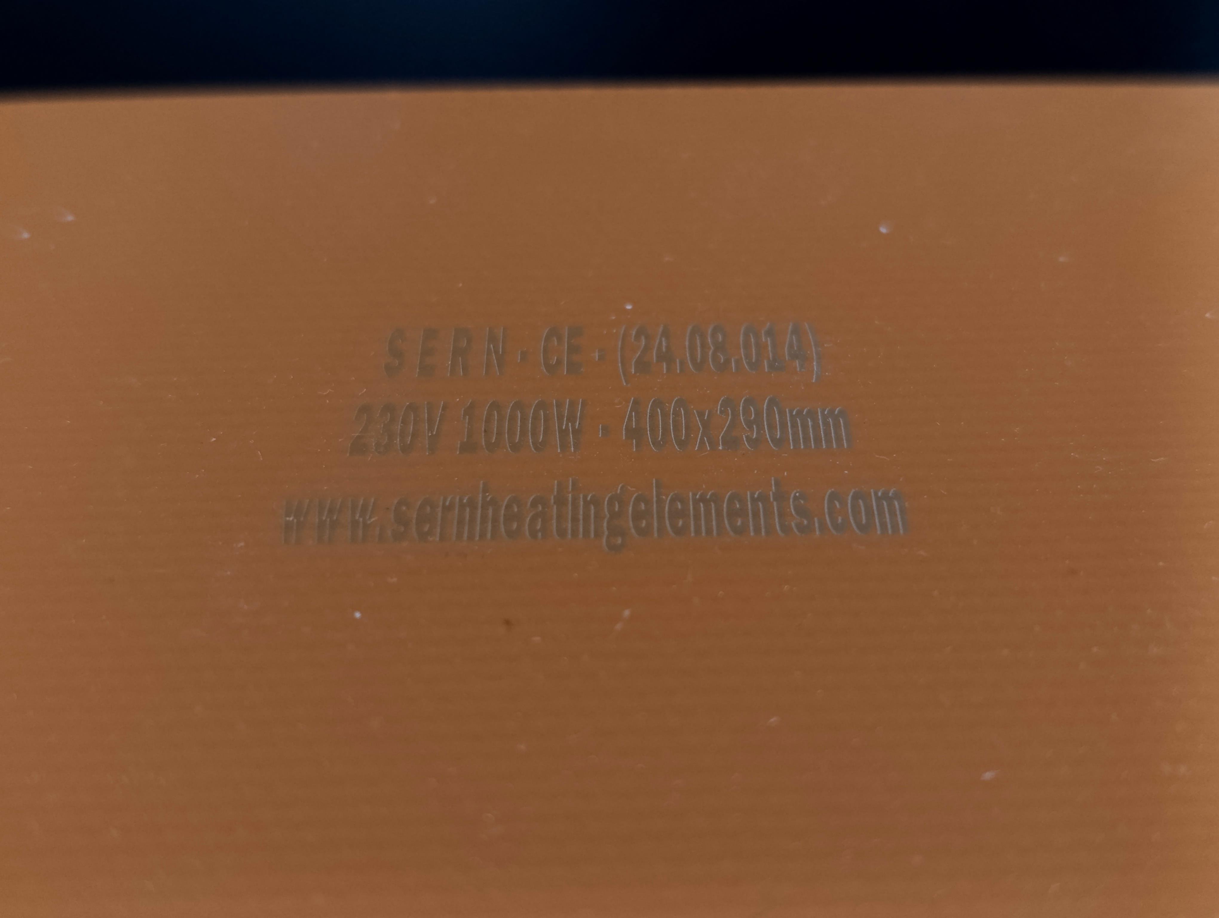Sern Esnek Silikon Açık Büfe 40x29cm Yapışkanlı Termikli Isıtıcı Rezistans1000W R1033 