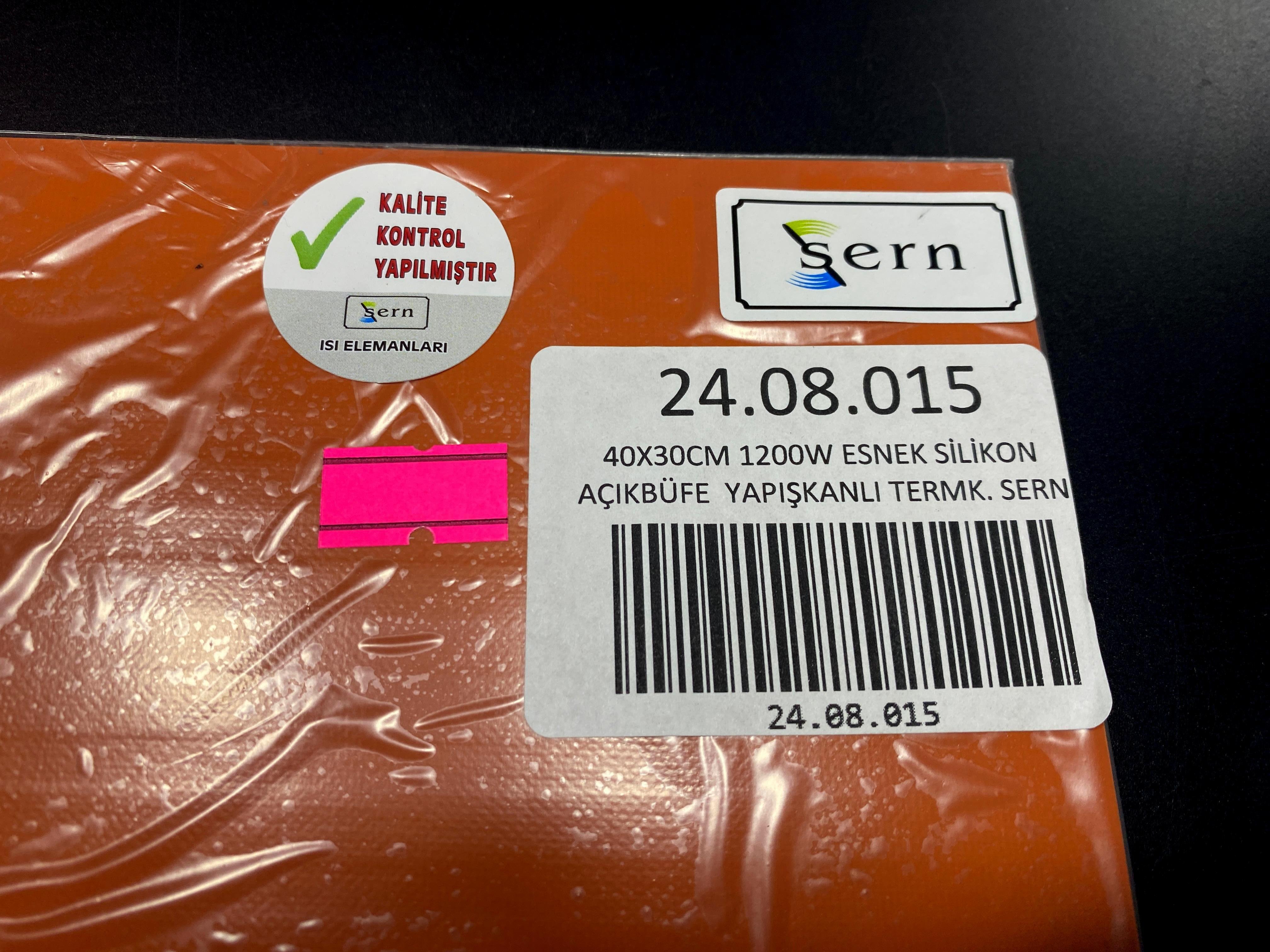 Sern Esnek Silikon Açık Büfe 40x29cm Yapışkanlı Termikli Isıtıcı Rezistans1200W R1034
