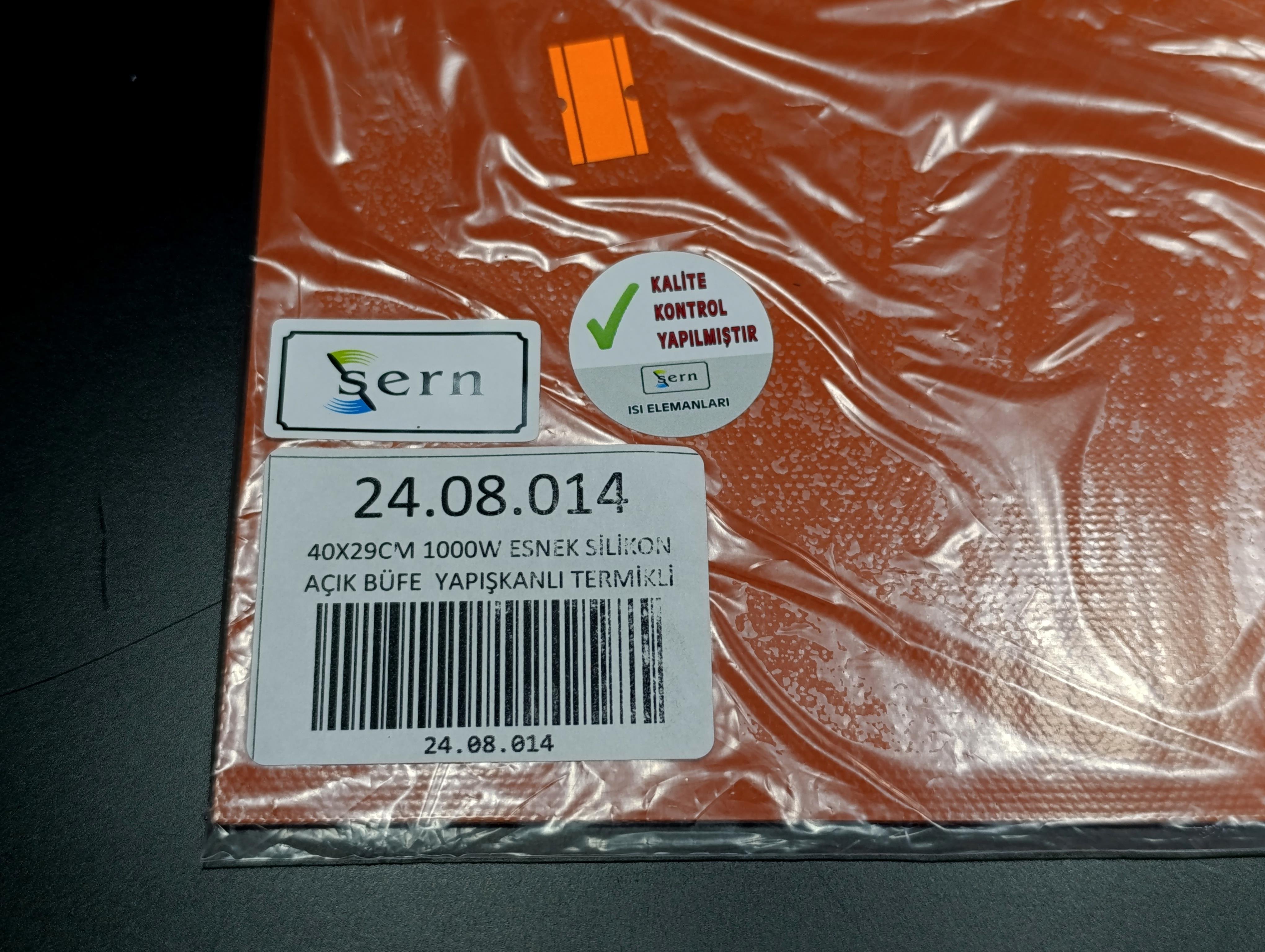 Sern Esnek Silikon Açık Büfe 40x29cm Yapışkanlı Termikli Isıtıcı Rezistans1000W R1033 