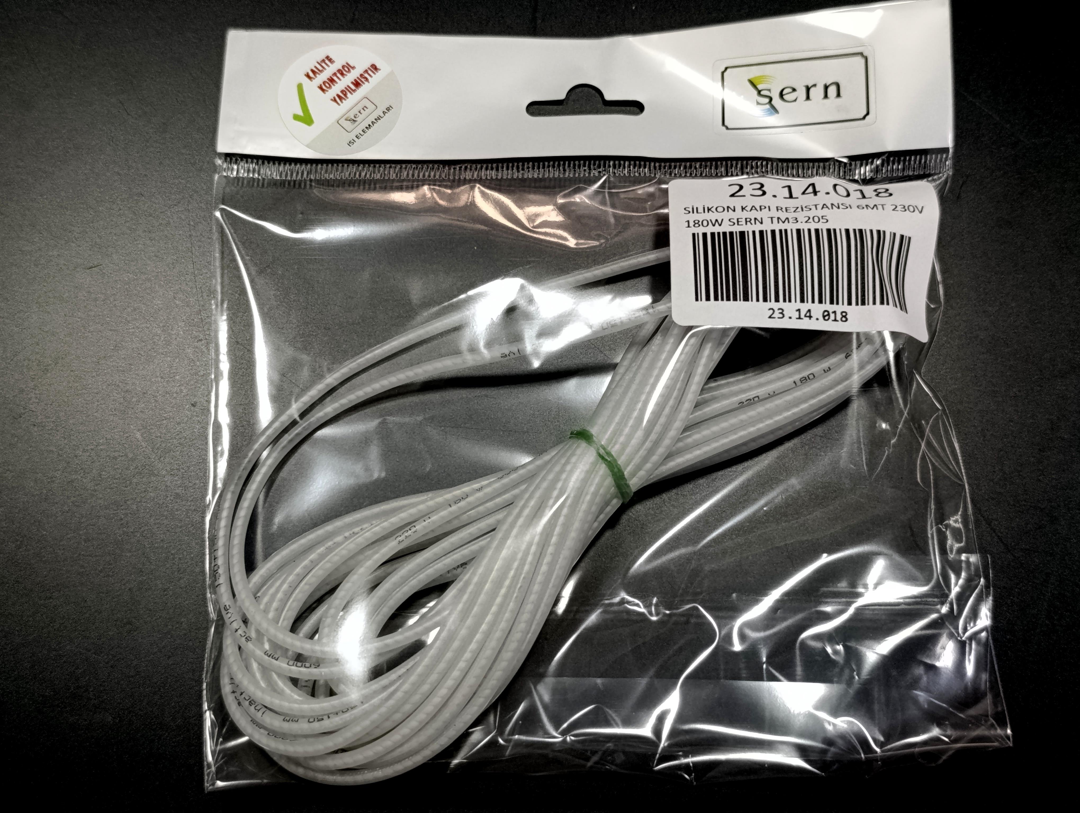Silikon kapı ısıtıcı rezistansı 6mt 230V 180W Isısan TM3.205