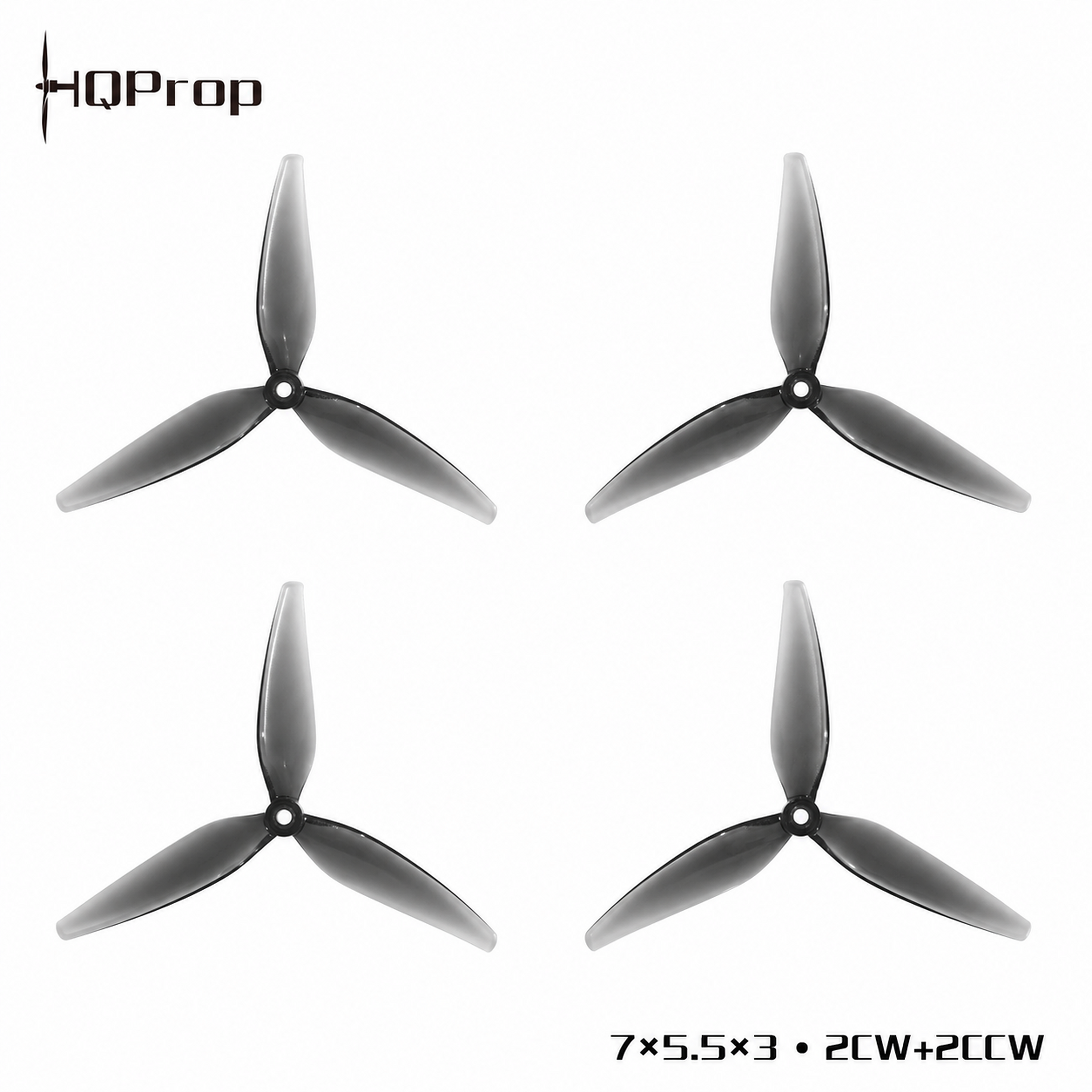 HQPropHQProp 7X5.5X3 Grey 7×5.5 İnç Üç Kanatlı Pervane Seti (2CW+2CCW)