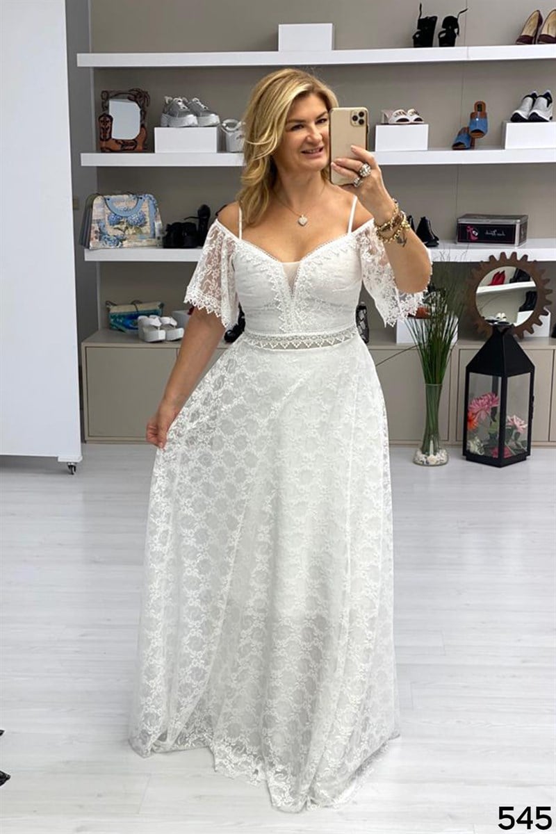 Askılı Dantel Elbise