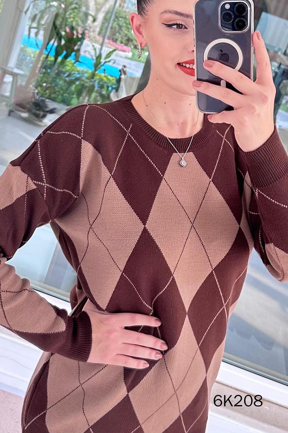 Baklava Desen Triko Tunik