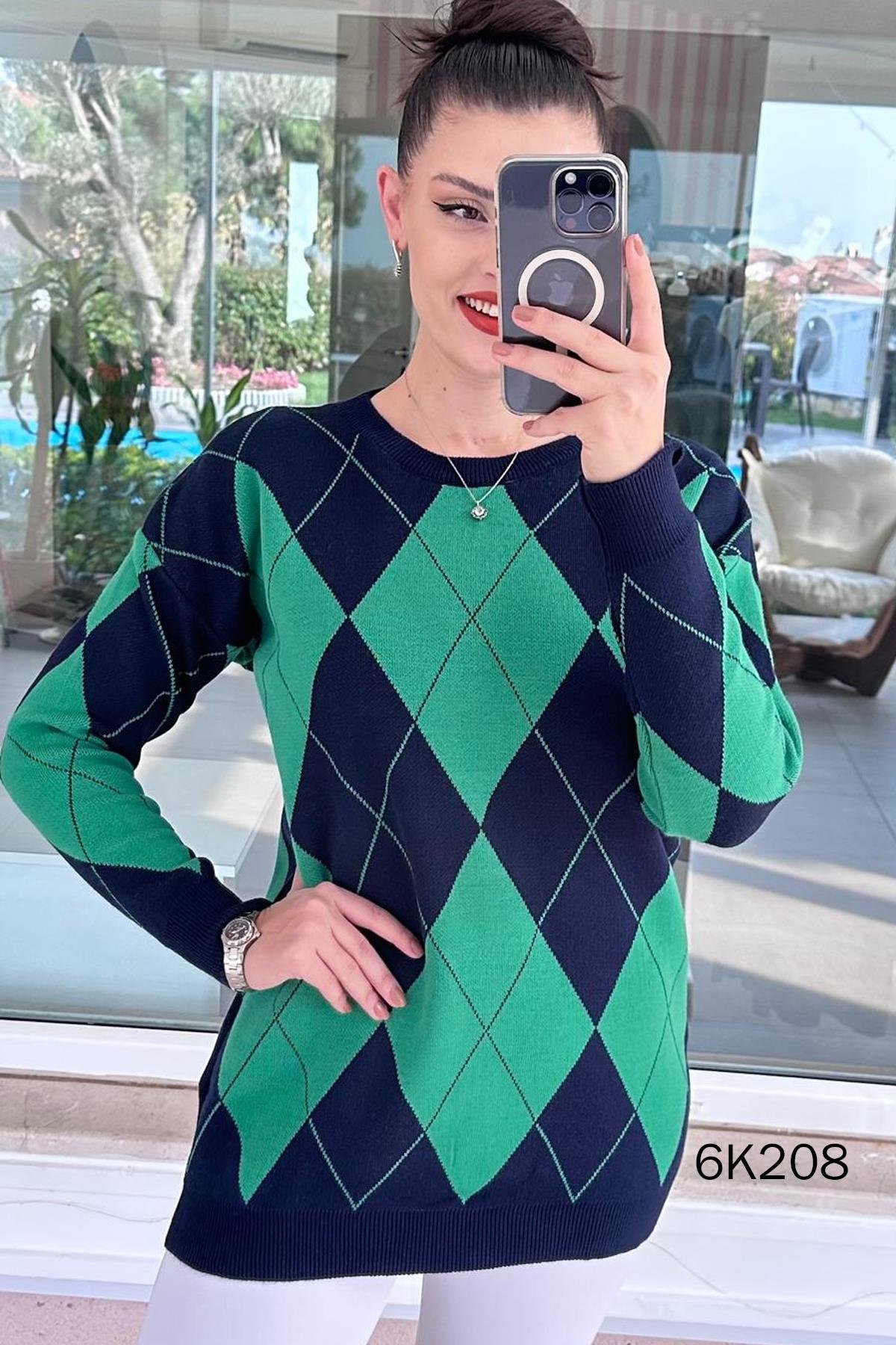 Baklava Desen Triko Tunik