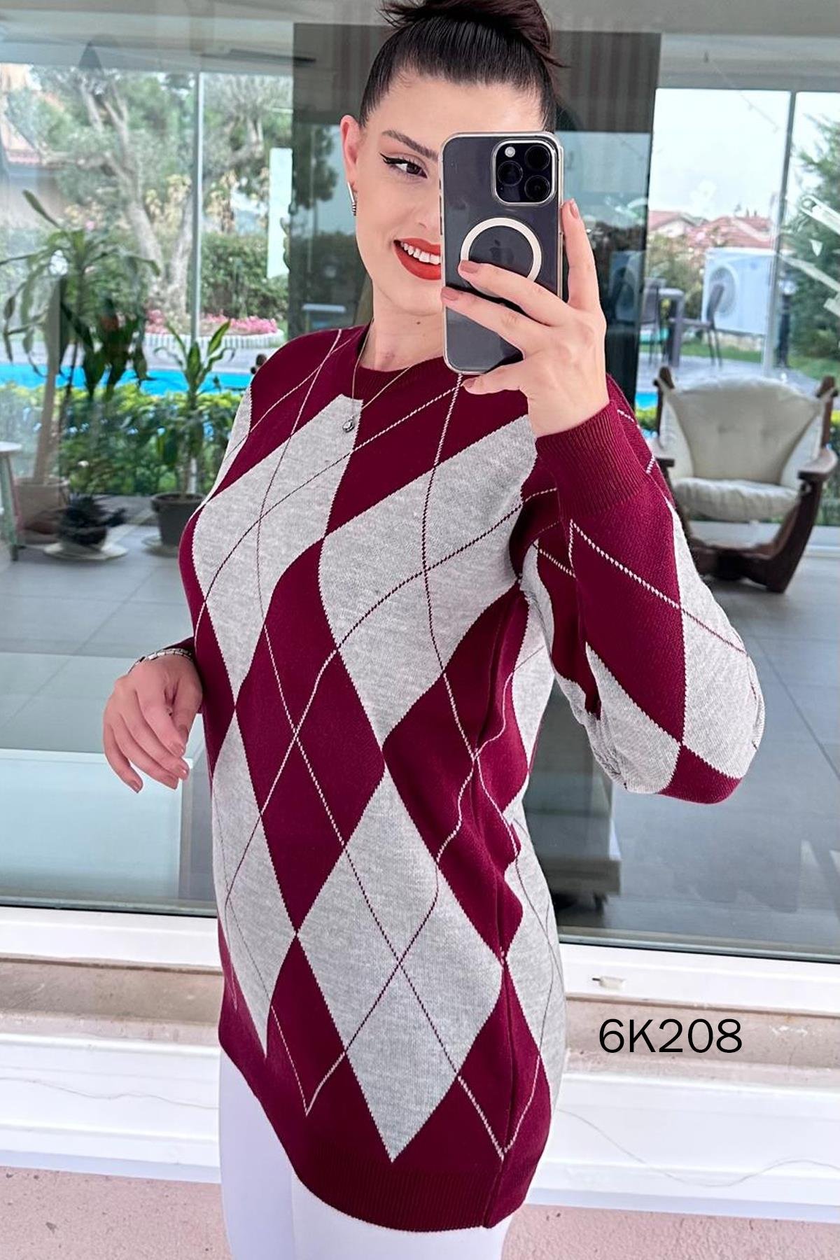 Baklava Desen Triko Tunik