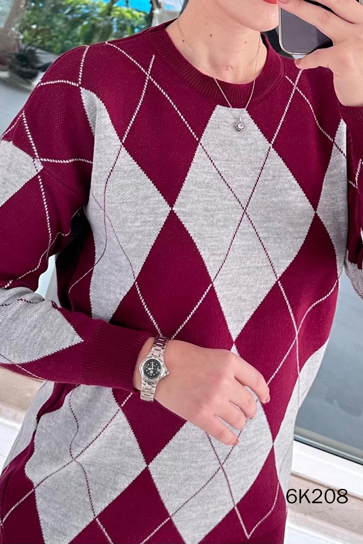 Baklava Desen Triko Tunik