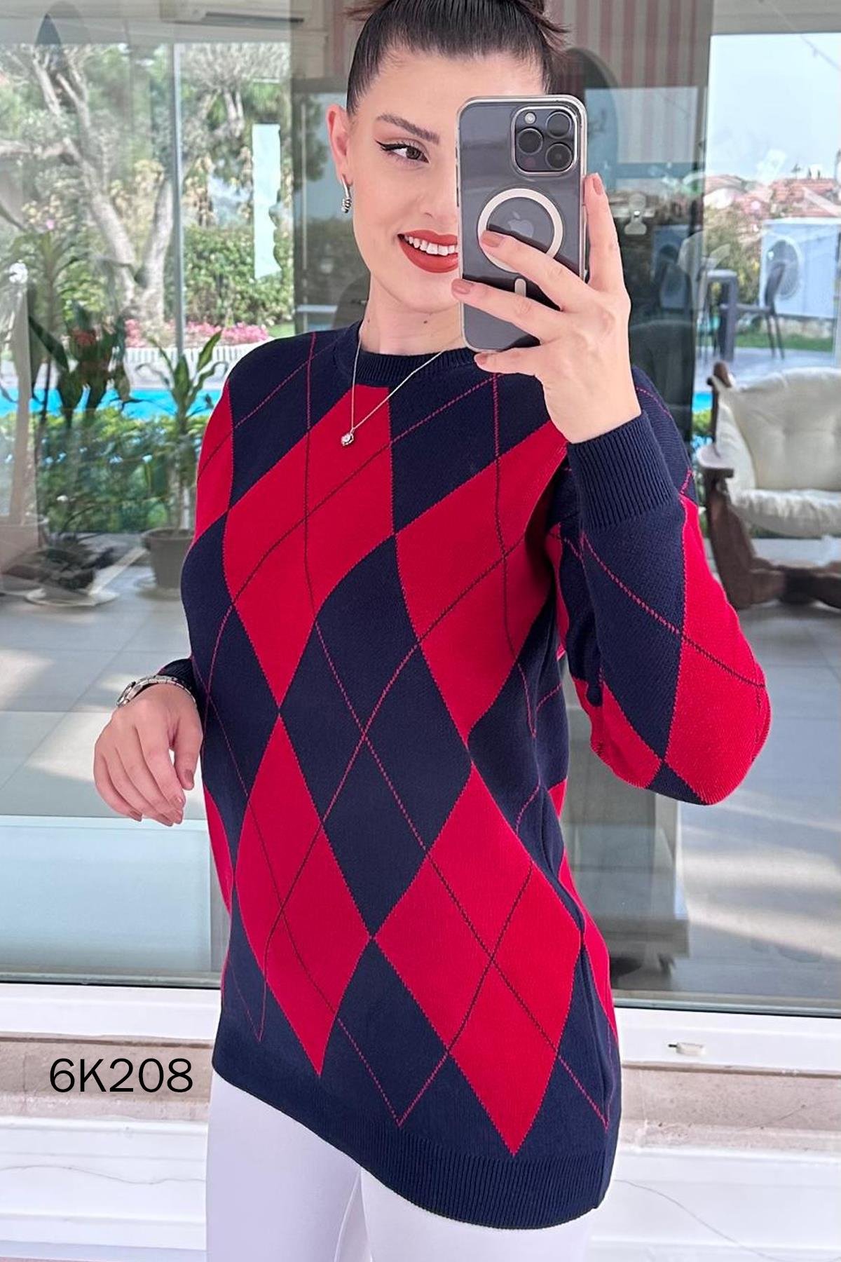 Baklava Desen Triko Tunik