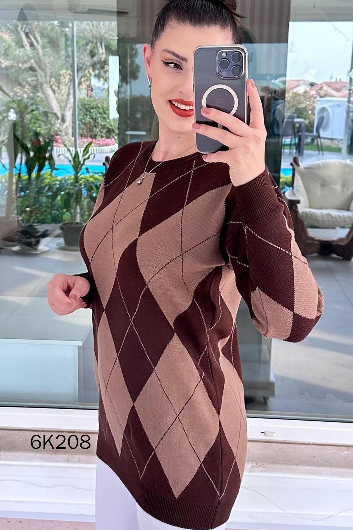 Baklava Desen Triko Tunik