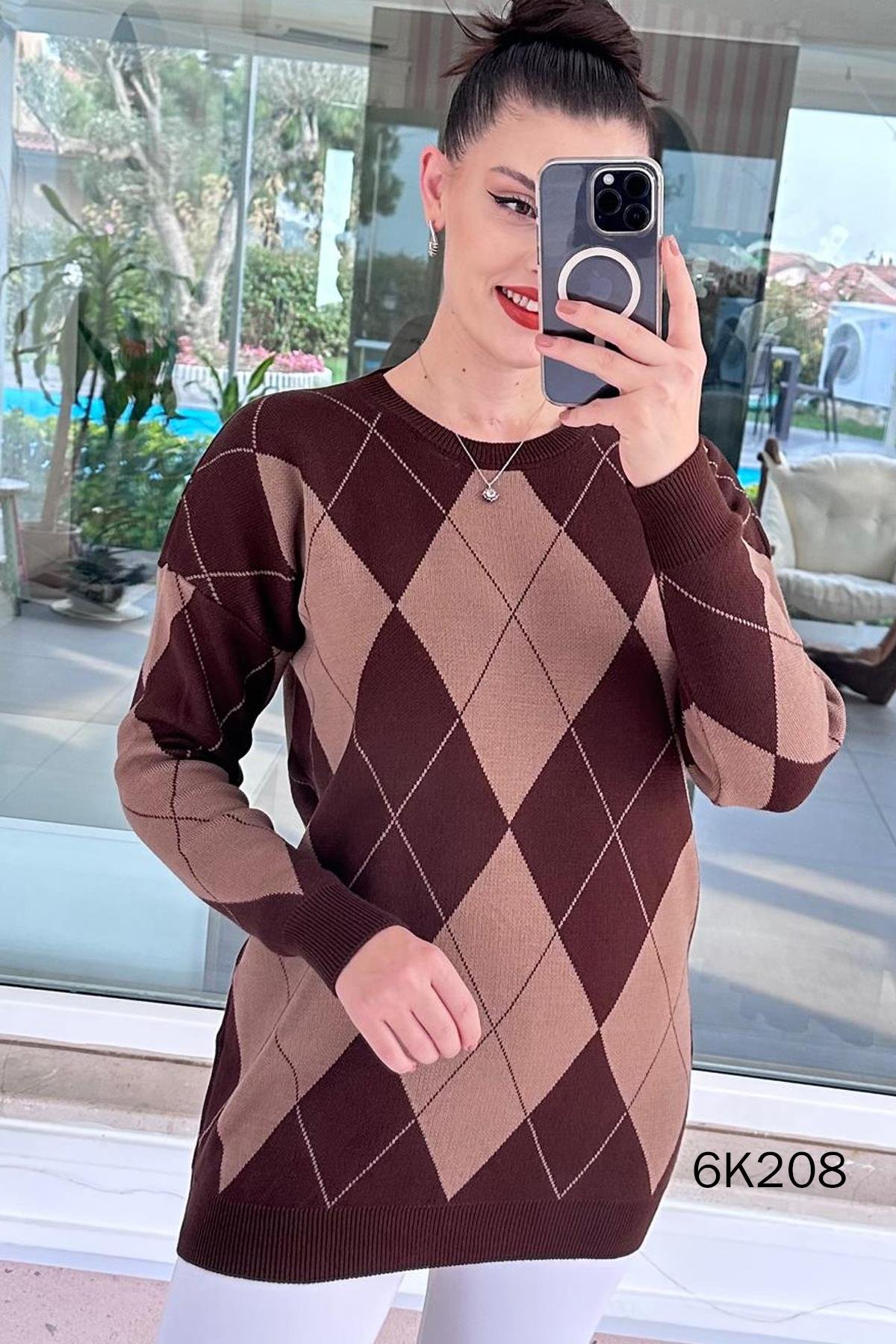 Baklava Desen Triko Tunik