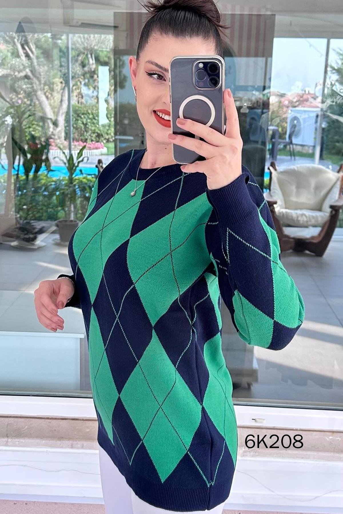 Baklava Desen Triko Tunik