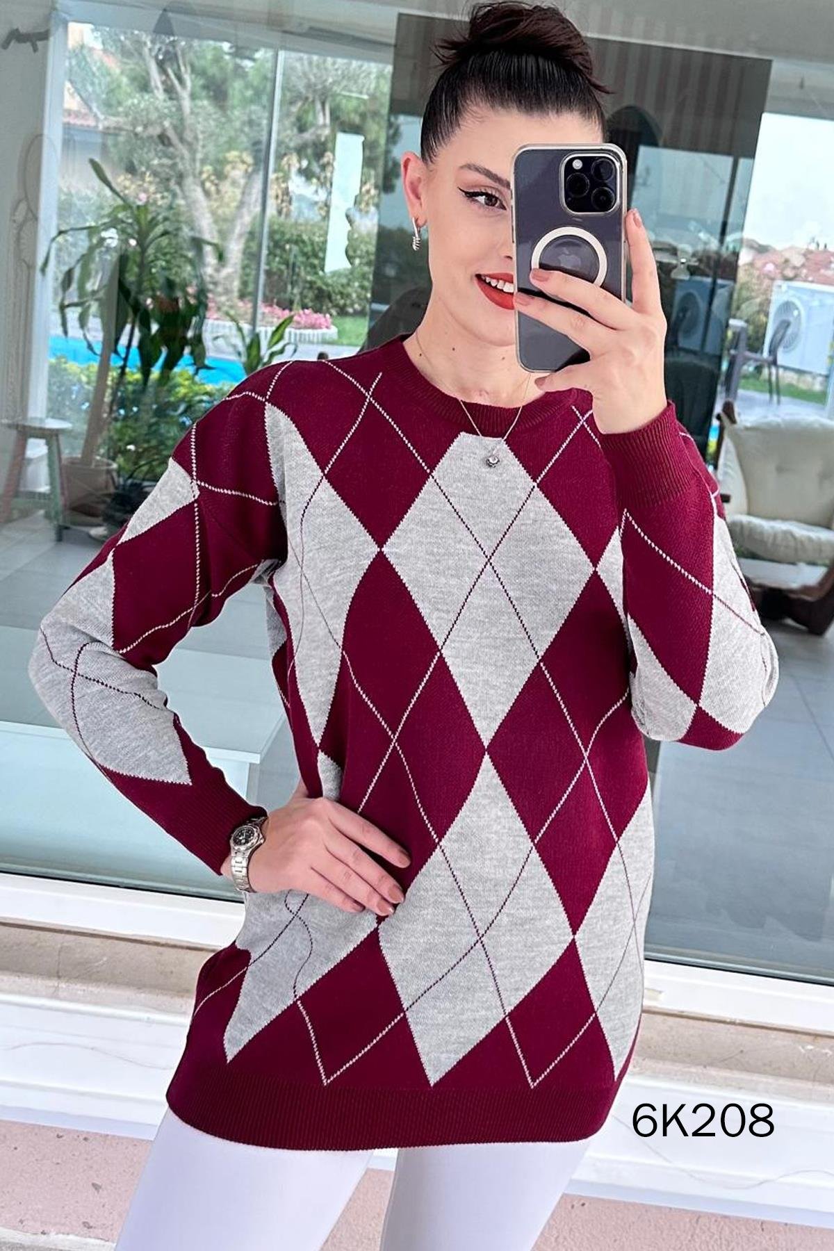 Baklava Desen Triko Tunik