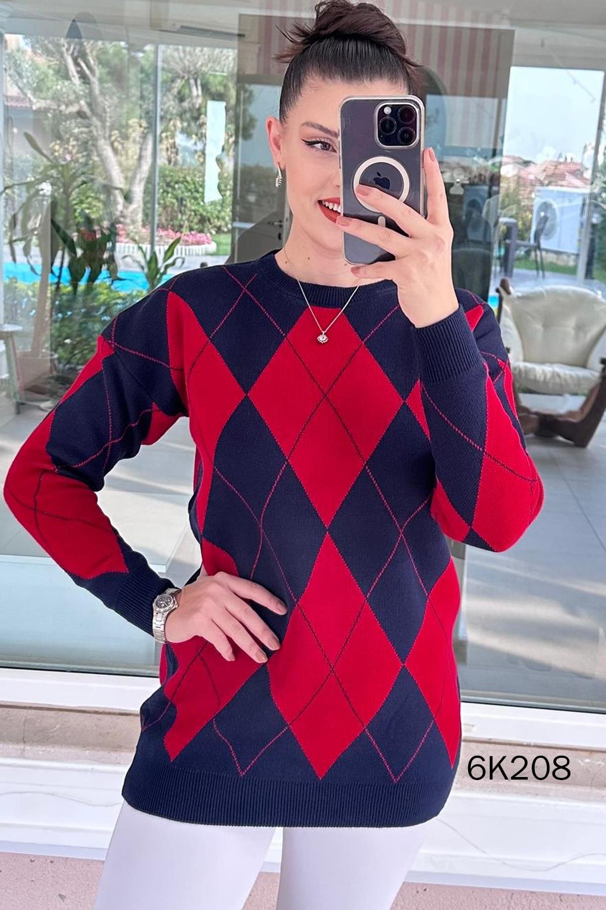 Baklava Desen Triko Tunik