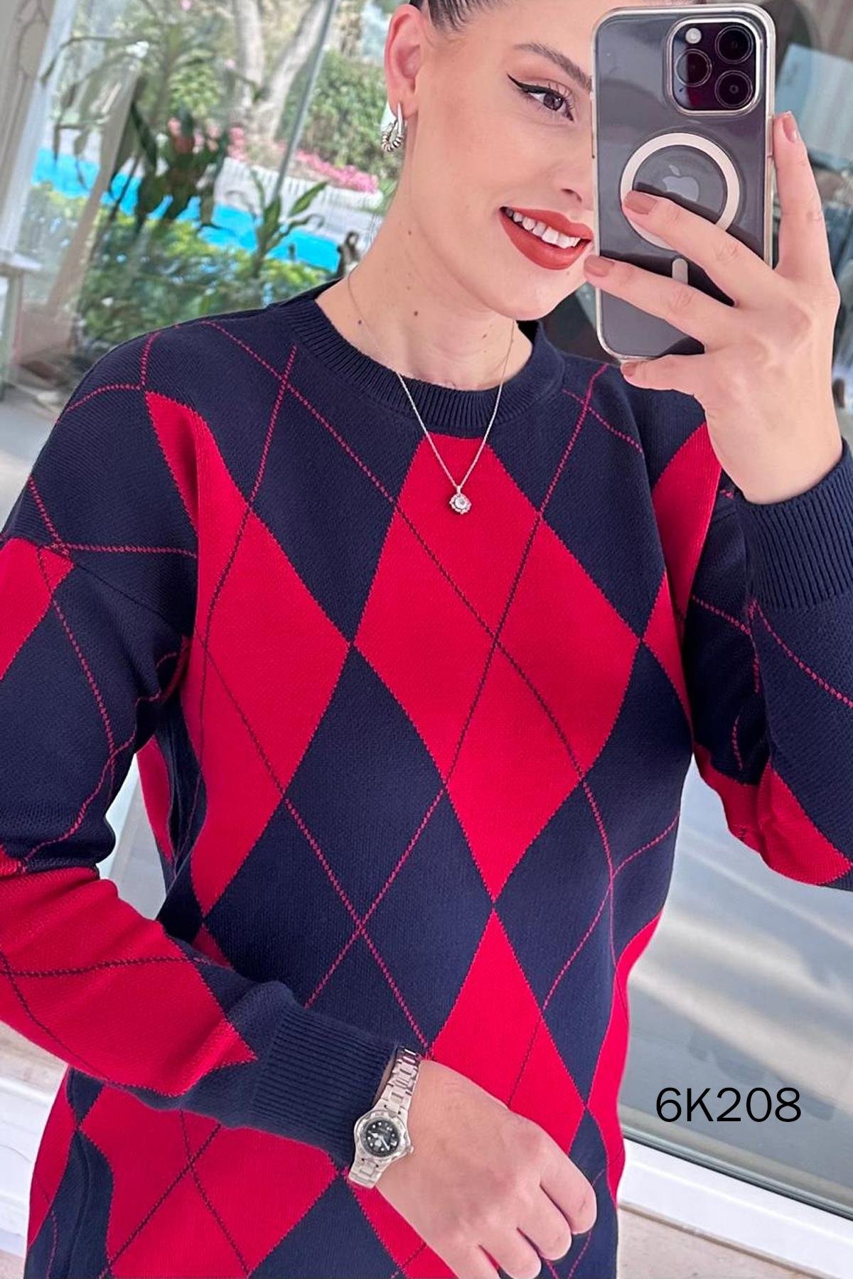 Baklava Desen Triko Tunik