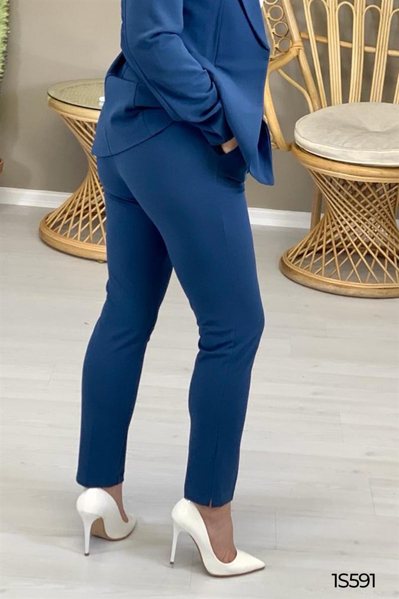 Belden Bağlamalı Likralı Kumaş Pantolon