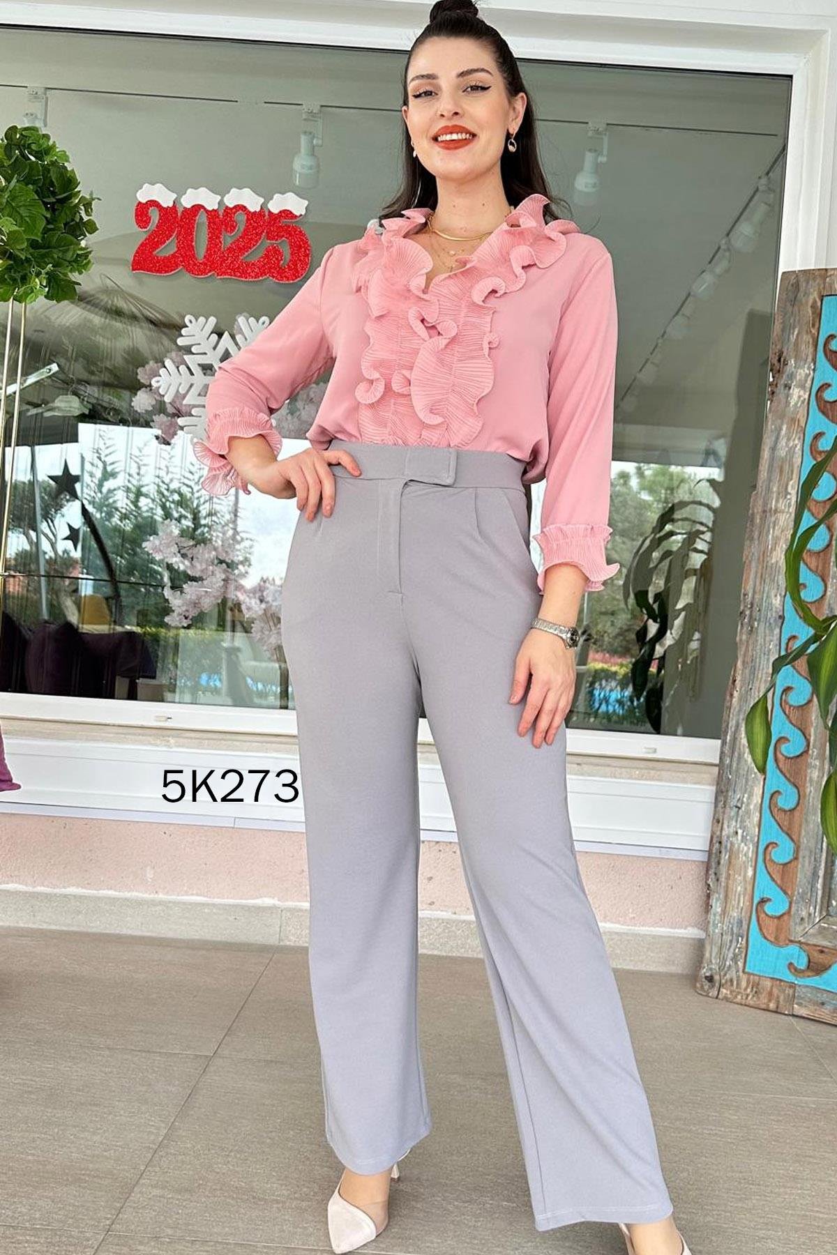 Beli Cırtlı Krep Pantolon