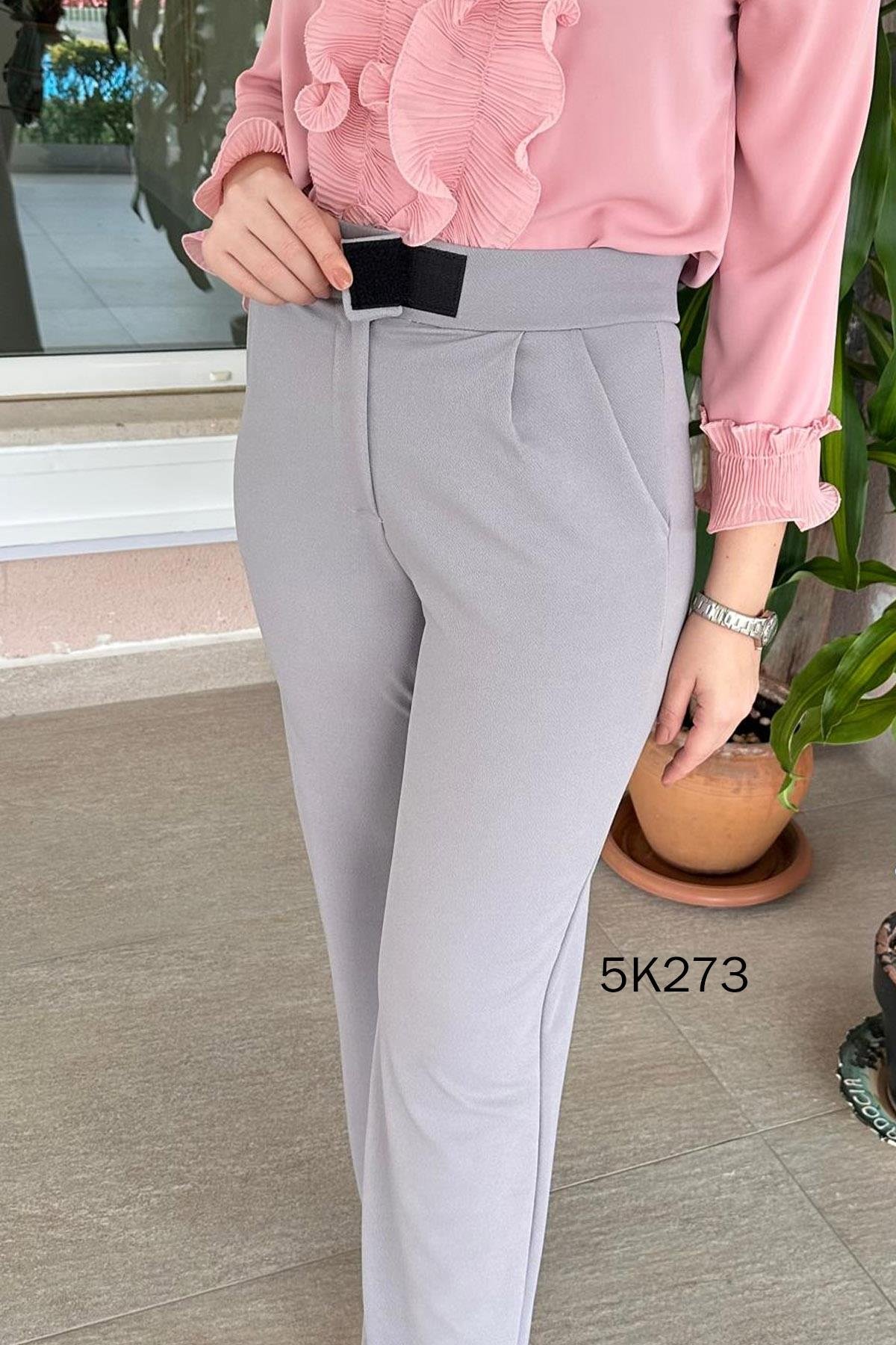 Beli Cırtlı Krep Pantolon