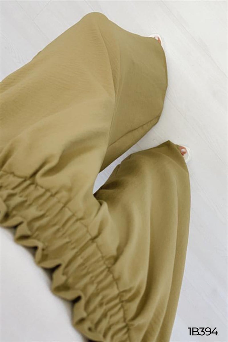Beli Lastikli Bol Paça Pantolon