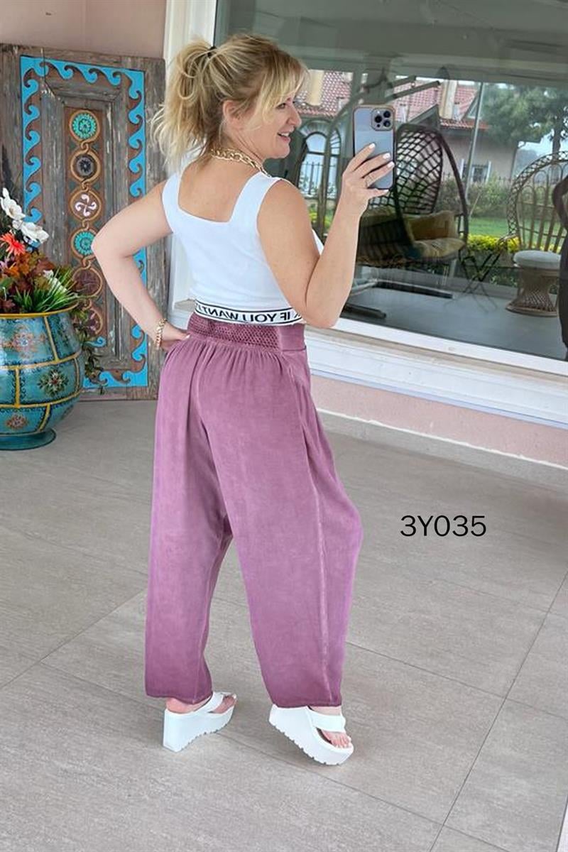 Beli Lastikli Salaş Harem Pantolon