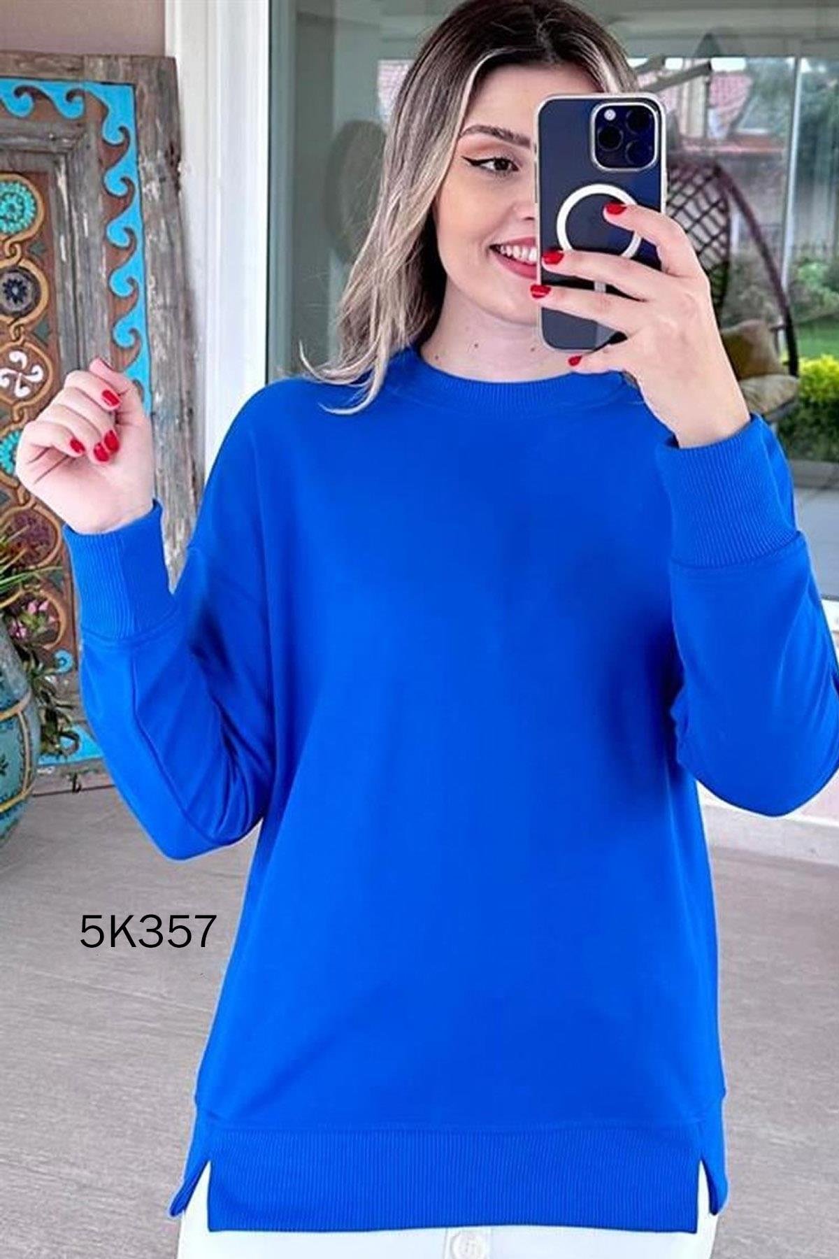 Bisiklet Yaka 2 İplik  Sweatshirt