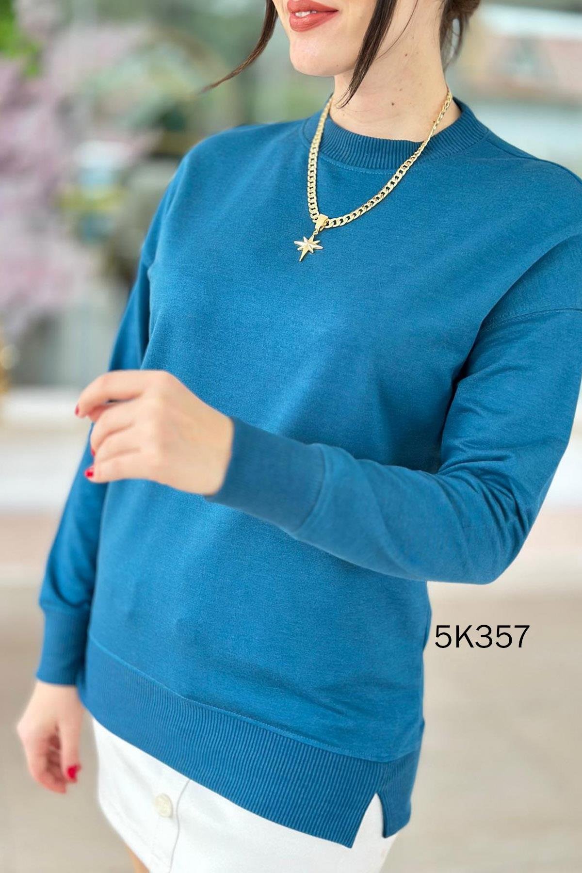 Bisiklet Yaka 2 İplik  Sweatshirt