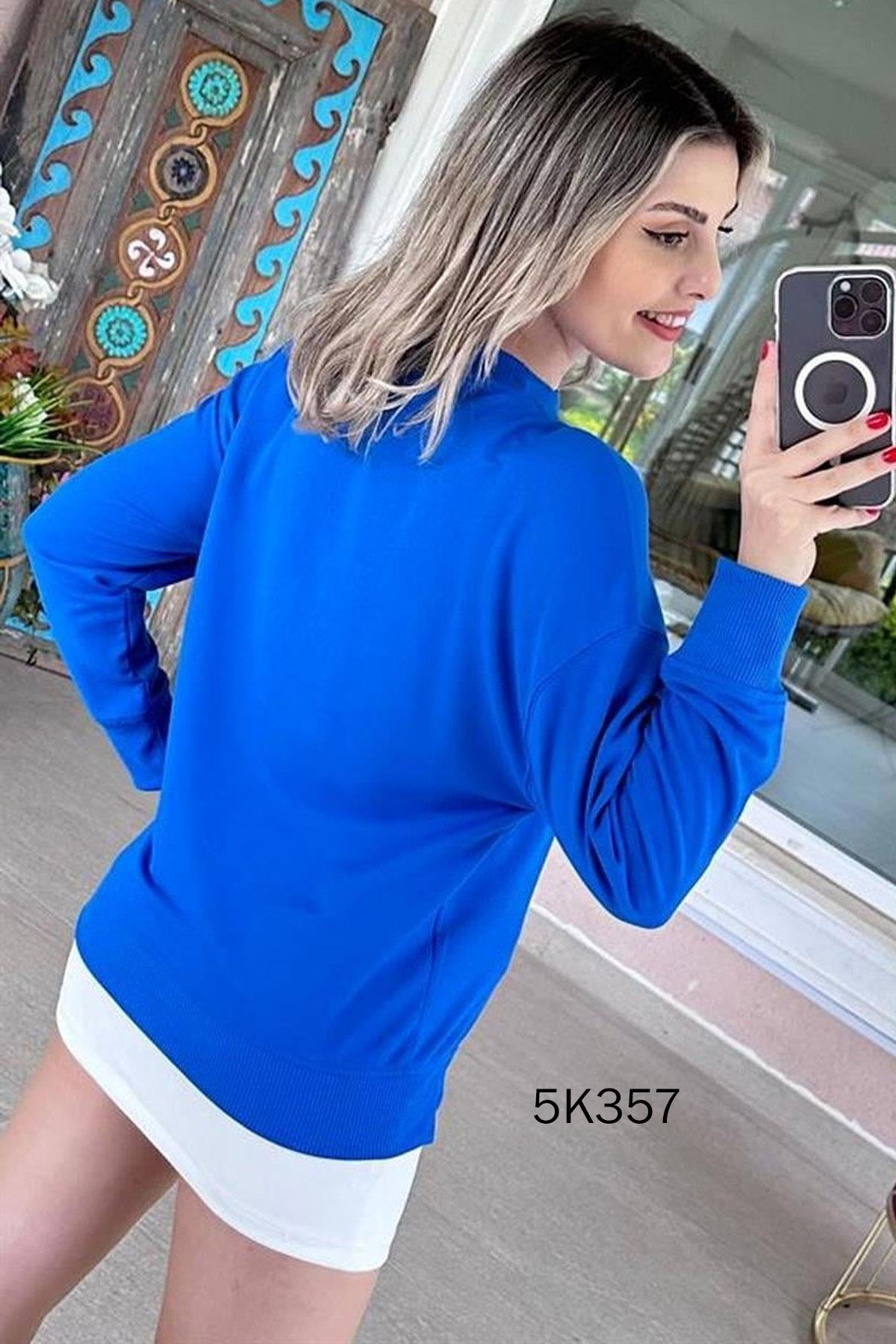 Bisiklet Yaka 2 İplik  Sweatshirt