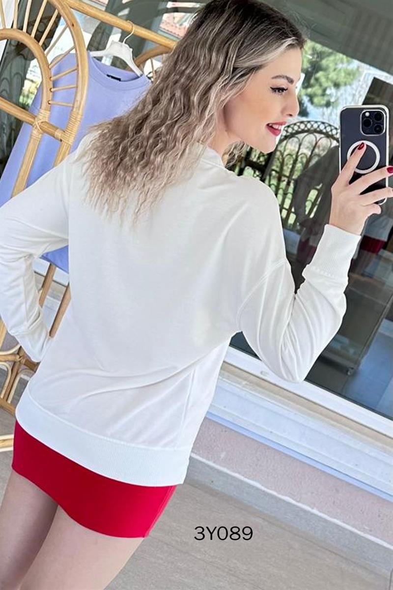 Bisiklet Yaka 2 İplik  Sweatshirt
