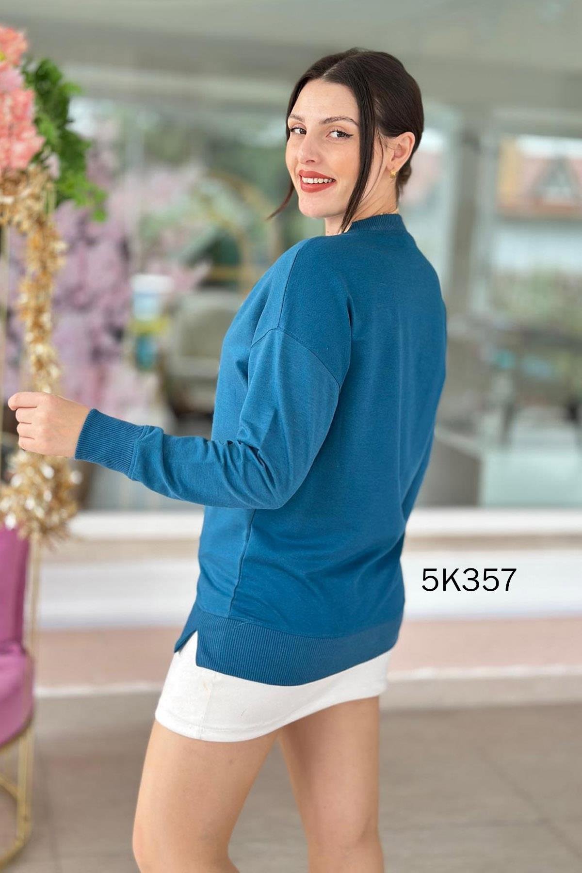 Bisiklet Yaka 2 İplik  Sweatshirt