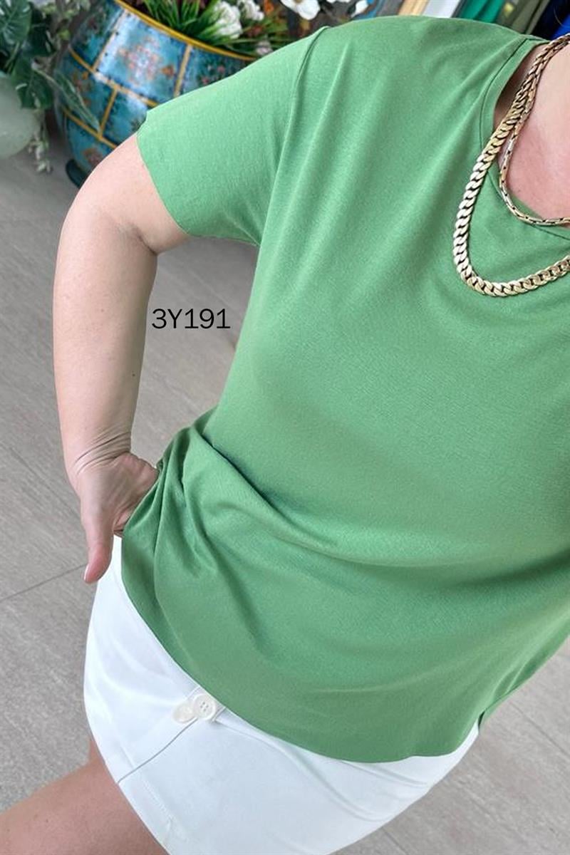Bisiklet Yaka Bambu Tshirt