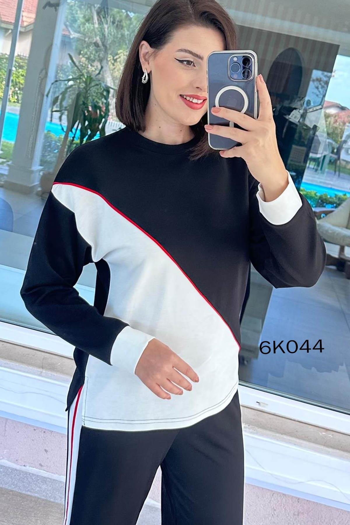 Bisiklet Yaka Garnili Modal Takım