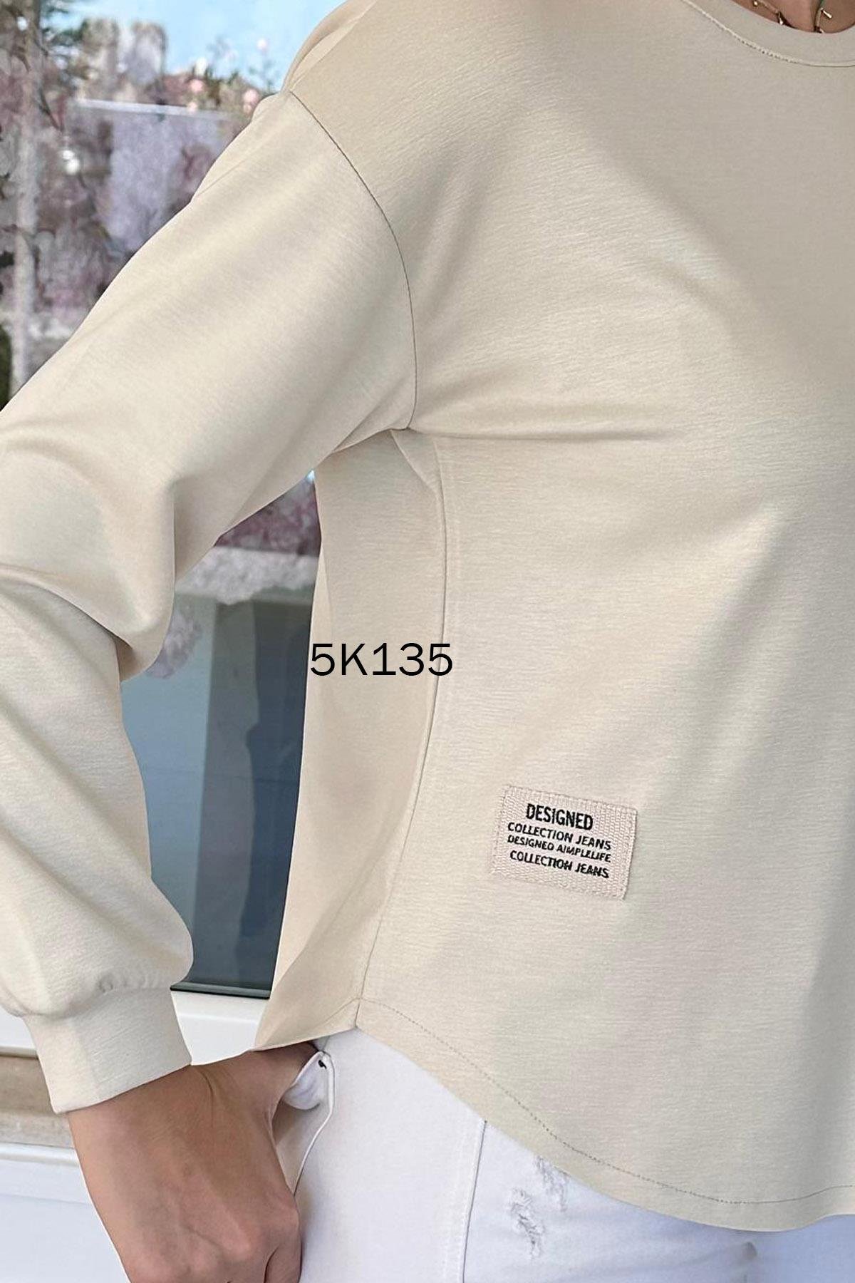 Bisiklet Yaka Modal Kumaş Sweatshirt