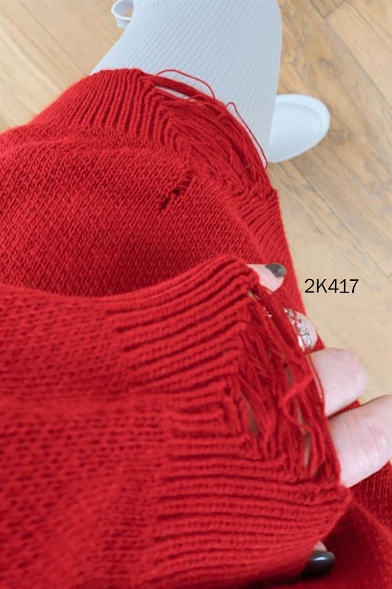 Boğazlı Triko Bluz