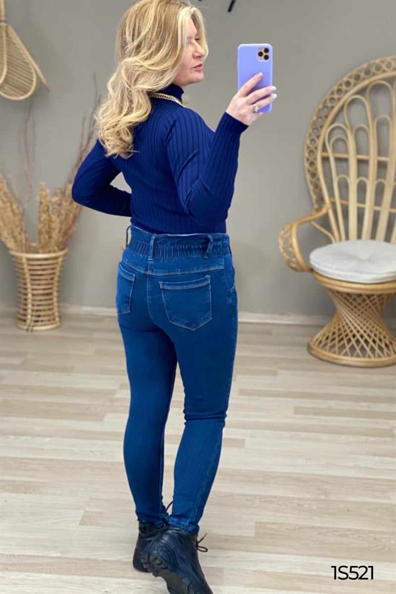 Boyfriend  Beli Lastikli  Likralı  Kot Pantolon