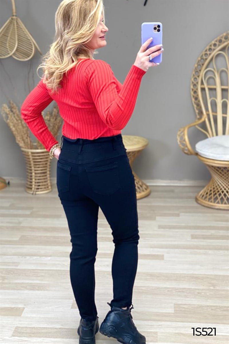 Boyfriend  Beli Lastikli  Likralı  Kot Pantolon