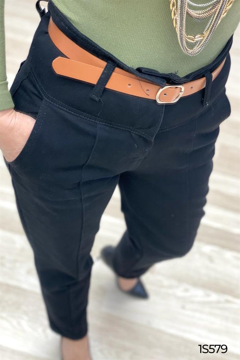 Boyfriend Kemer Hediyeli Kot Pantolon
