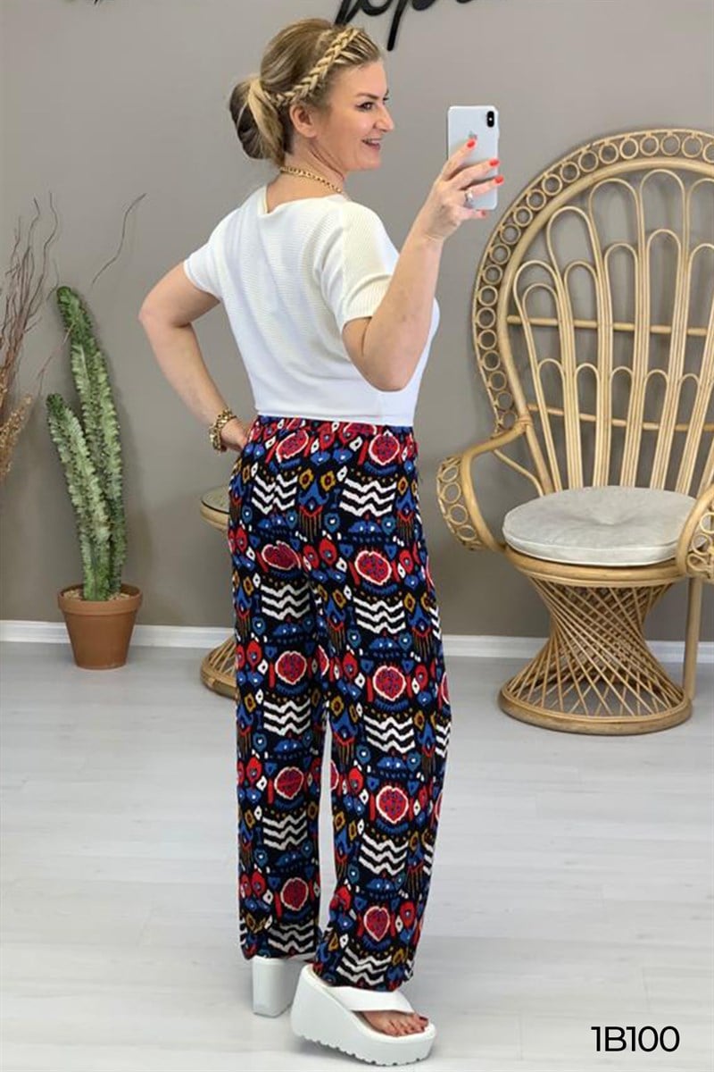 Çiçek Desenli Pantolon
