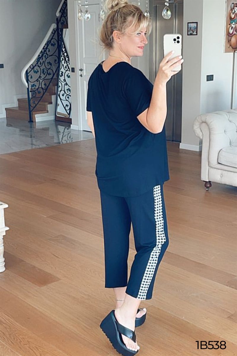 Desenli Capri Takım