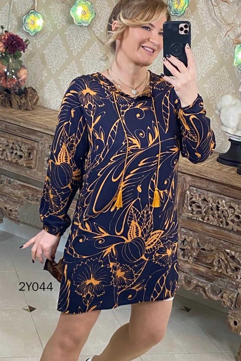 Desenli Tunik Elbise