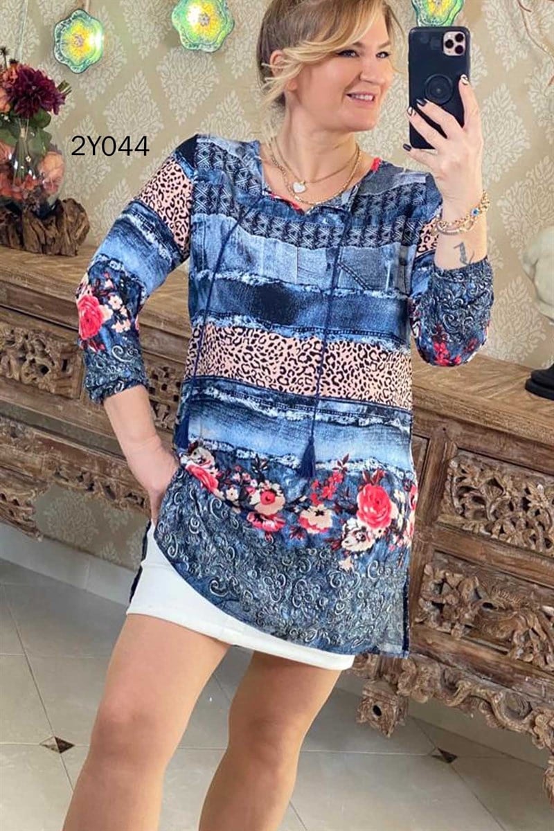 Desenli Tunik Elbise