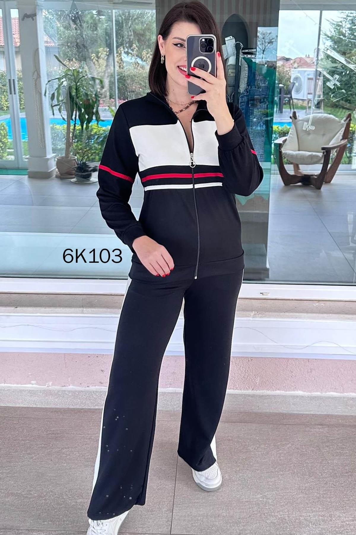 Fermuarlı Şeritli  Modal Takım