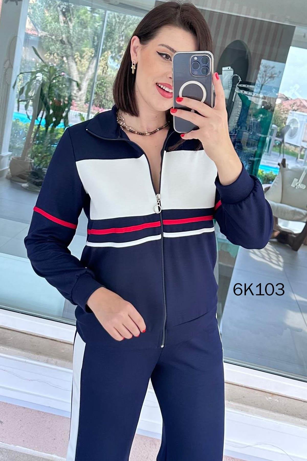Fermuarlı Şeritli  Modal Takım
