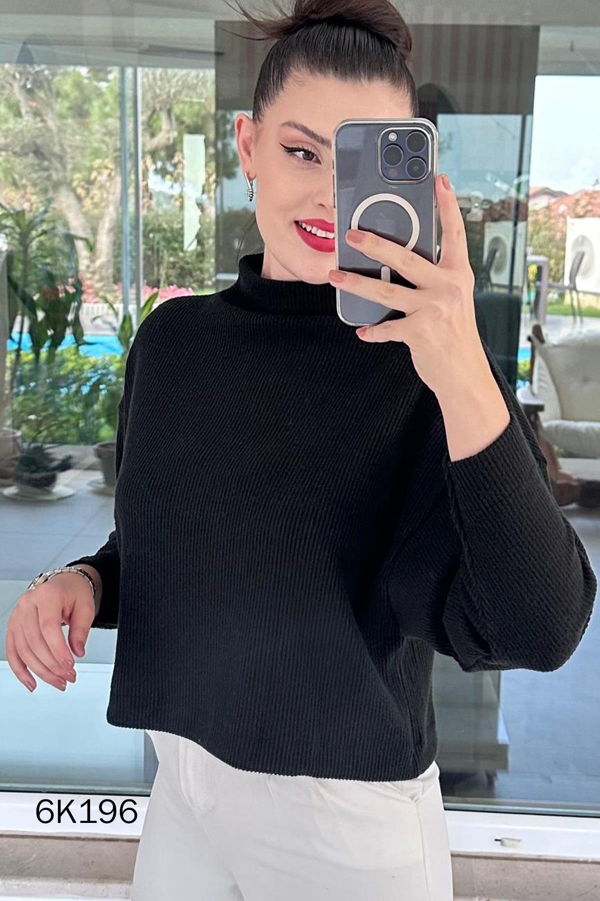 Fitilli Yumoş Yarasa Kol Bluz