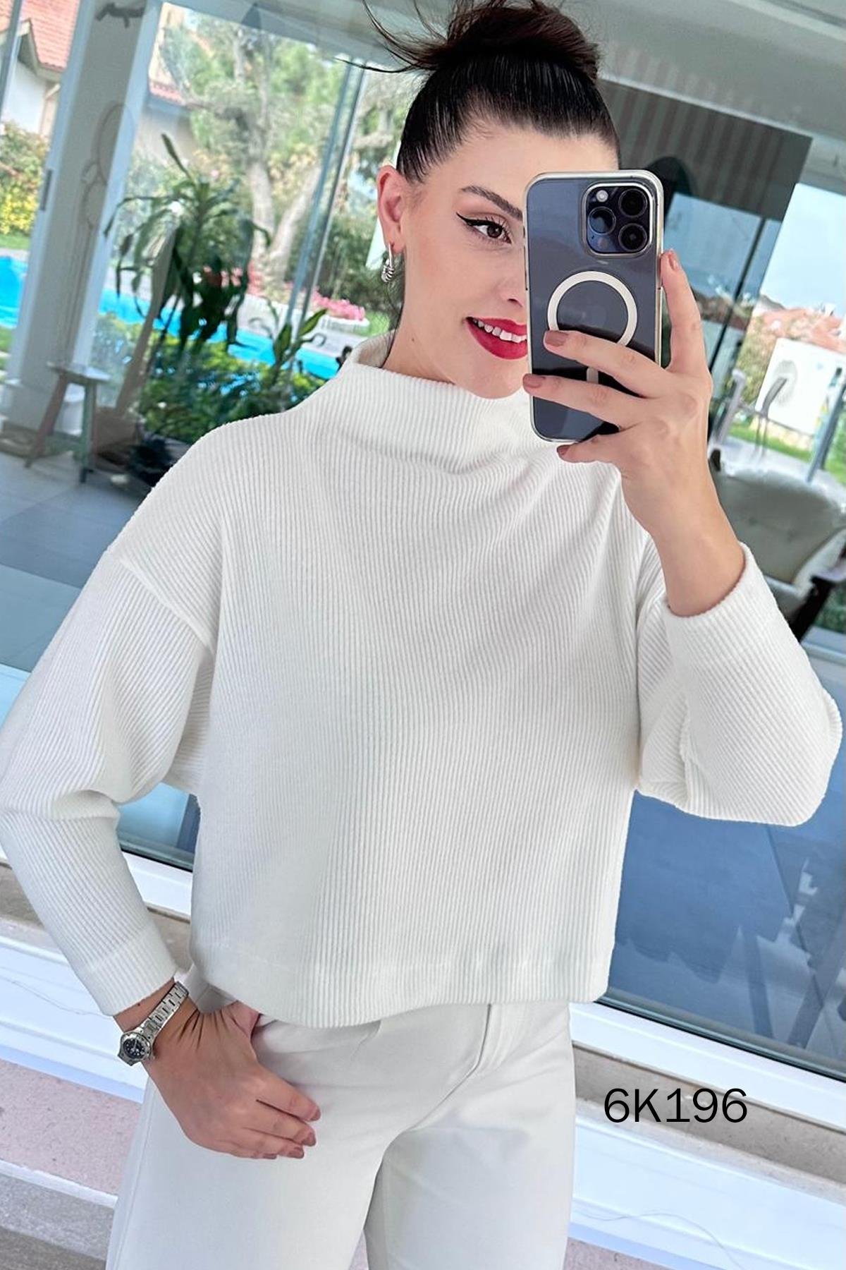 Fitilli Yumoş Yarasa Kol Bluz