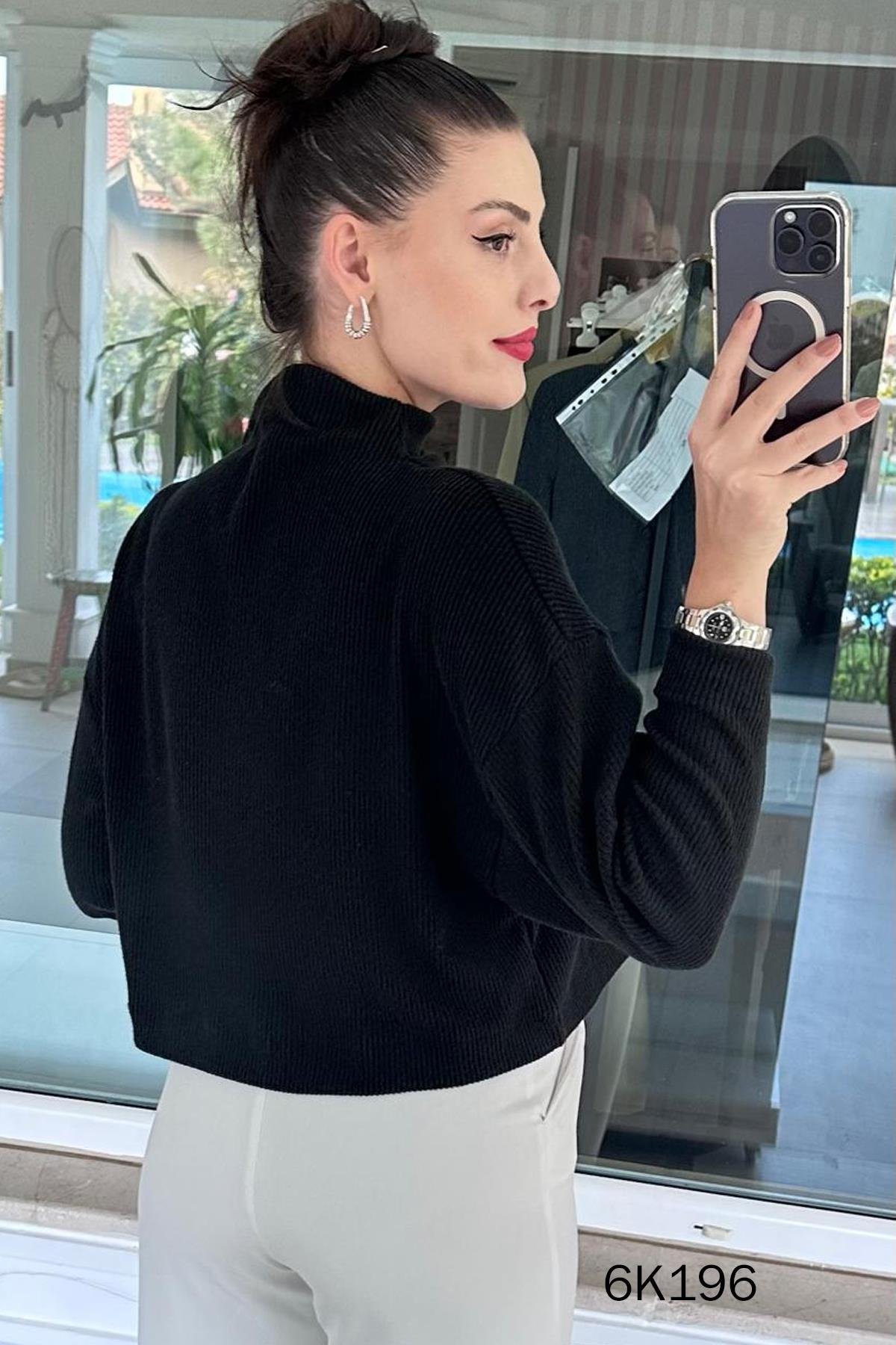 Fitilli Yumoş Yarasa Kol Bluz