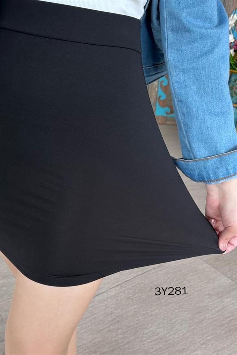 Full Likralı Scuba Mini Etek