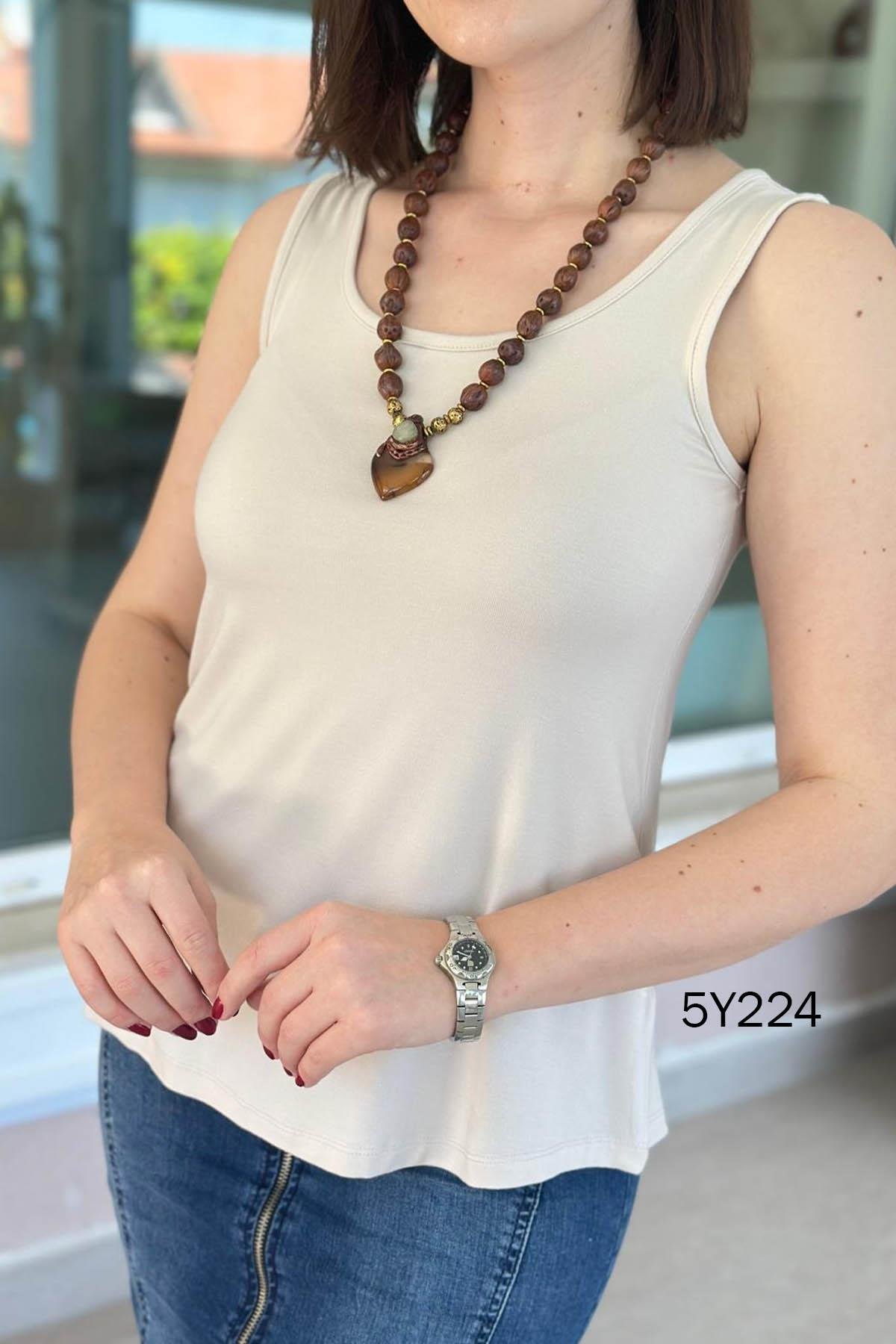 Göbek Gizleyen İpeksi Viskon Atlet