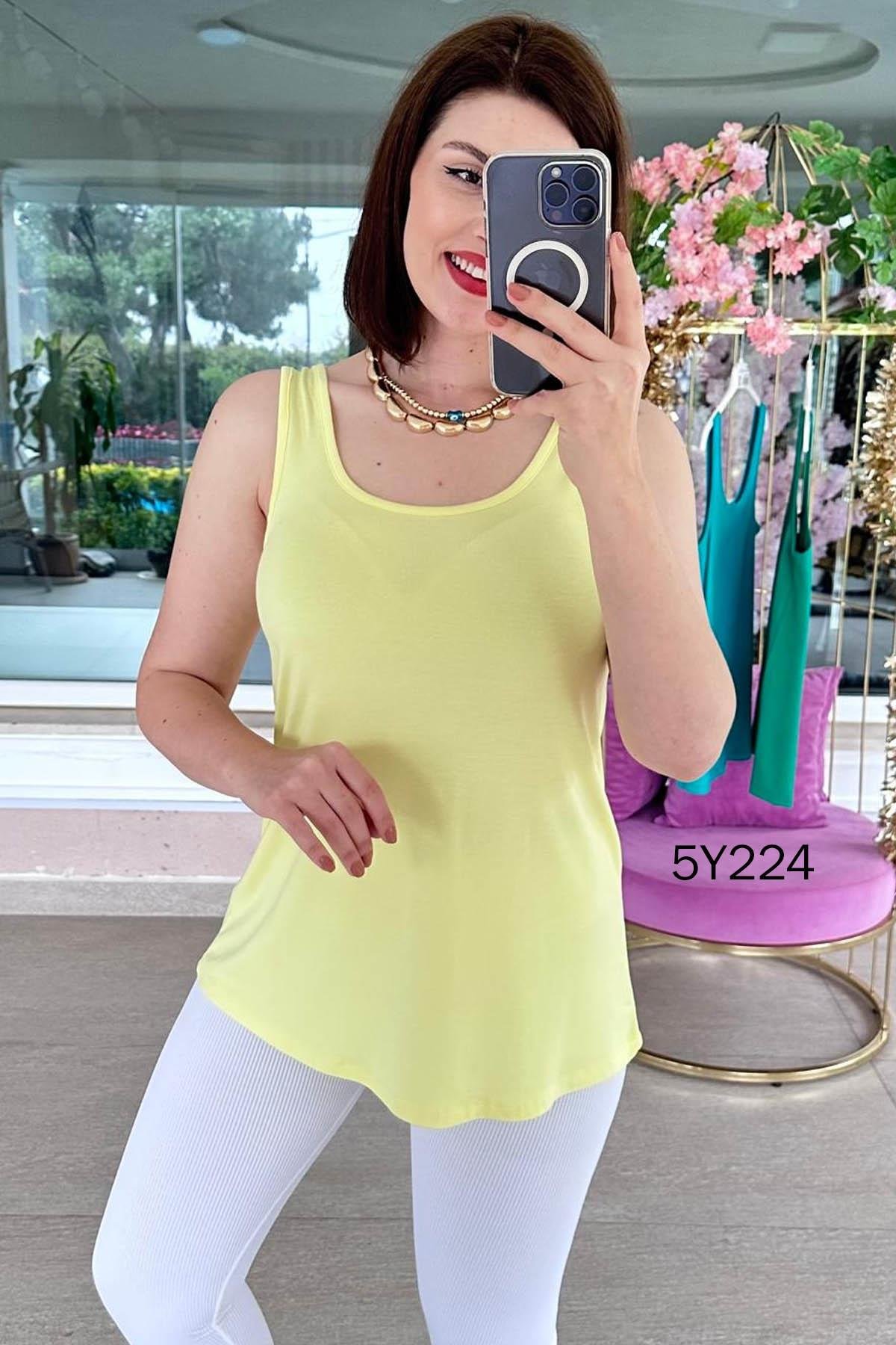 Göbek Gizleyen İpeksi Viskon Atlet