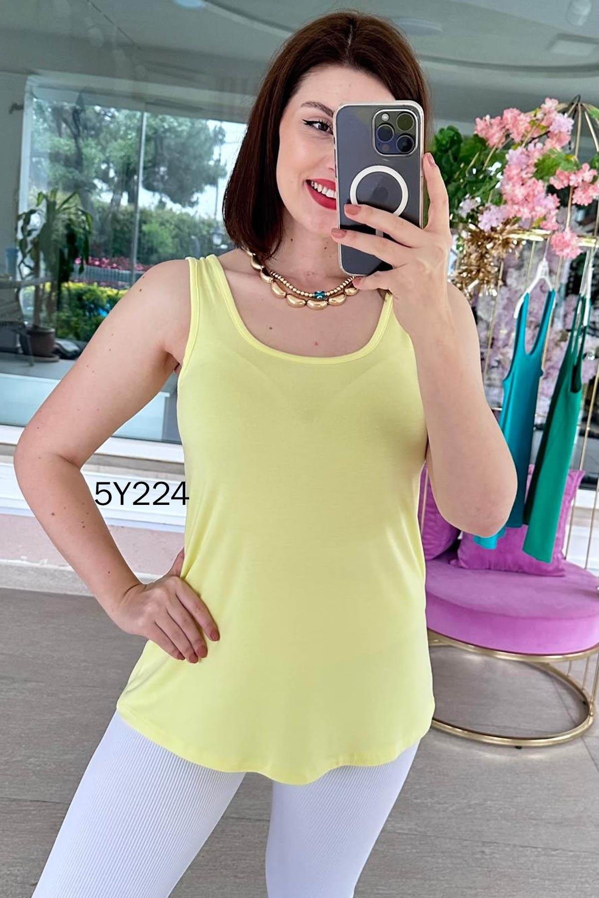 Göbek Gizleyen İpeksi Viskon Atlet