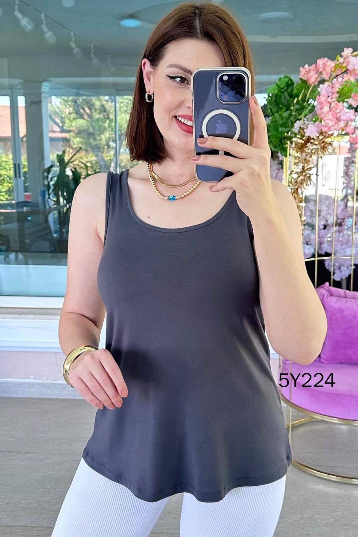 Göbek Gizleyen İpeksi Viskon Atlet