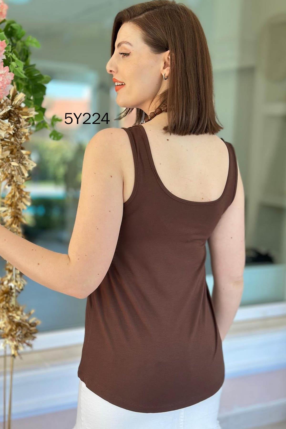 Göbek Gizleyen İpeksi Viskon Atlet